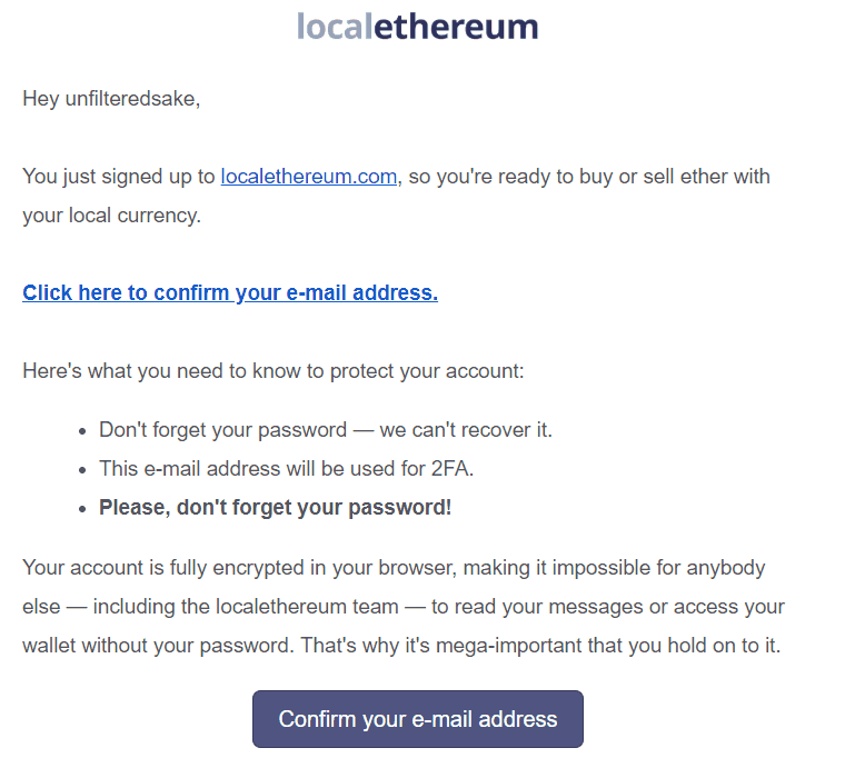 LocalEthereum.com - email confirmation